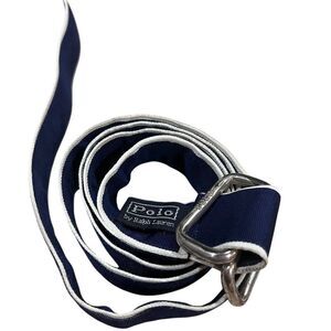 Polo Ralph Lauren Men's Blue Dress Belt with Logo Buckle One Sizes